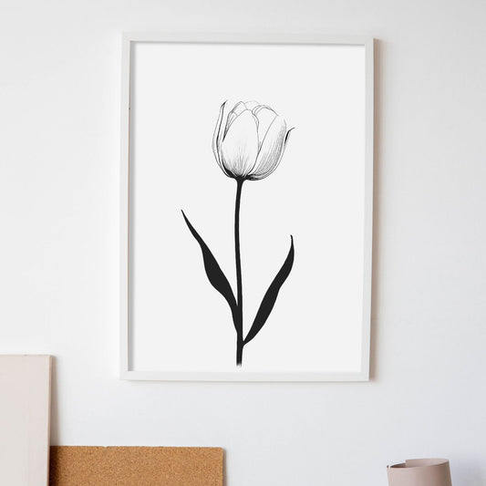 Lámina Nacnic Tulipa Arte Minimalista Lineal