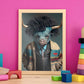 Nacnic, un búfalo vestido con ropa humana, pequeña sonrisa. Estampados de arte de pared estético para el diseño de dormitorio o sala de estar.-Artwork-Nacnic-Nacnic Estudio SL