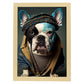 Nacnic un bulldog tipo perro vestido con ropa de ropa humana. Estampados de arte de pared estético para el diseño de dormitorio o sala de estar.-Artwork-Nacnic-A4-Marco Madera clara-Nacnic Estudio SL