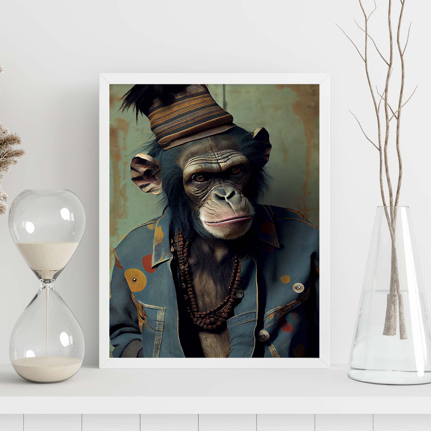 Nacnic Un chimpancé que se vestía con ropa humana. Estampados de arte de pared estético para el diseño de dormitorio o sala de estar.-Artwork-Nacnic-Nacnic Estudio SL