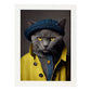 Nacnic un gato tipo chartreux vestido con ropa humana t. Estampados de arte de pared estético para el diseño de dormitorio o sala de estar.-Artwork-Nacnic-A4-Marco Blanco-Nacnic Estudio SL
