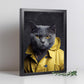 Nacnic Un gato tipo Chartreux vestido con ropa humana. Estampados de arte de pared estético para el diseño de dormitorio o sala de estar.-Artwork-Nacnic-Nacnic Estudio SL