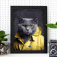 Nacnic Un gato tipo Chartreux vestido con ropa humana. Estampados de arte de pared estético para el diseño de dormitorio o sala de estar.-Artwork-Nacnic-Nacnic Estudio SL