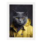 Nacnic Un gato tipo Chartreux vestido con ropa humana. Estampados de arte de pared estético para el diseño de dormitorio o sala de estar.-Artwork-Nacnic-A4-Marco Blanco-Nacnic Estudio SL