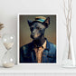 Nacnic un gato tipo Greyhound vestido con ropa humana t. Estampados de arte de pared estético para el diseño de dormitorio o sala de estar.-Artwork-Nacnic-Nacnic Estudio SL