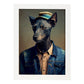 Nacnic un gato tipo Greyhound vestido con ropa humana t. Estampados de arte de pared estético para el diseño de dormitorio o sala de estar.-Artwork-Nacnic-A4-Marco Blanco-Nacnic Estudio SL