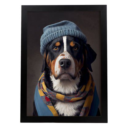 Nacnic Un gato tipo perro de montaña Suiza Great Vestido. Estampados de arte de pared estético para el diseño de dormitorio o sala de estar.-Artwork-Nacnic-A4-Sin marco-Nacnic Estudio SL