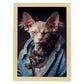 Nacnic un gato tipo sphynx vestido con ropa humana pequeña. Estampados de arte de pared estético para el diseño de dormitorio o sala de estar.-Artwork-Nacnic-A4-Marco Madera clara-Nacnic Estudio SL