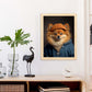 Nacnic Un gato tipo Spitz finlandés vestido con tela humana. Estampados de arte de pared estético para el diseño de dormitorio o sala de estar.-Artwork-Nacnic-Nacnic Estudio SL