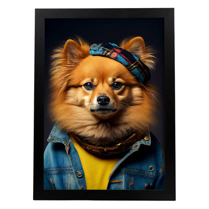 Nacnic Un gato tipo Spitz finlandés vestido con tela humana. Estampados de arte de pared estético para el diseño de dormitorio o sala de estar.-Artwork-Nacnic-A4-Sin marco-Nacnic Estudio SL