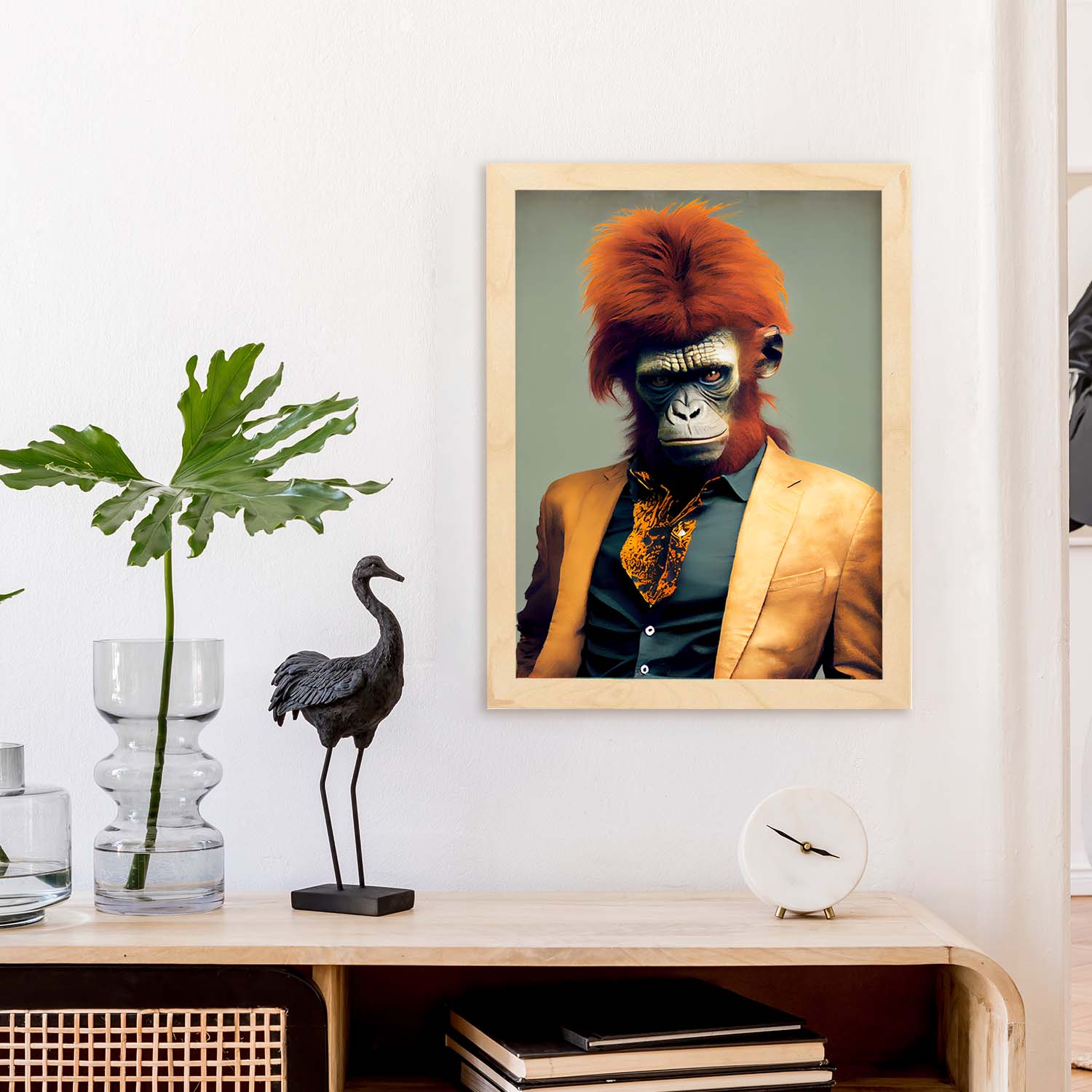Nacnic un orangután vestido con ropa humana. Estampados de arte de pared estético para el diseño de dormitorio o sala de estar.-Artwork-Nacnic-Nacnic Estudio SL