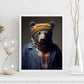 Nacnic Un oso vestido con ropa humana jean. Estampados de arte de pared estético para el diseño de dormitorio o sala de estar.-Artwork-Nacnic-Nacnic Estudio SL
