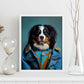 Nacnic, un perro de montaña bernés tipo perro vestido con Huma. Estampados de arte de pared estético para el diseño de dormitorio o sala de estar.-Artwork-Nacnic-Nacnic Estudio SL