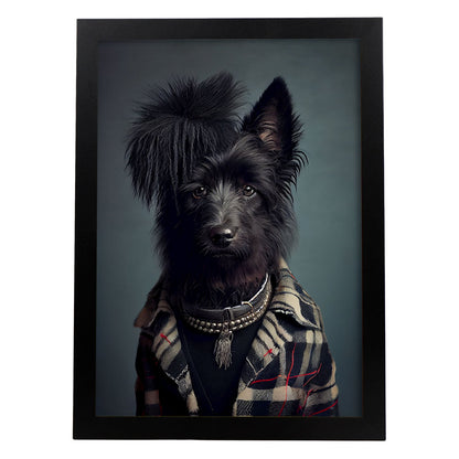 Nacnic, un perro de oveja belga tipo perro vestido con cl. Estampados de arte de pared estético para el diseño de dormitorio o sala de estar.-Artwork-Nacnic-A4-Sin marco-Nacnic Estudio SL