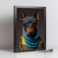 Nacnic, un perro de perro Doberman Pinscher disfrazado de humanos. Estampados de arte de pared estético para el diseño de dormitorio o sala de estar.-Artwork-Nacnic-Nacnic Estudio SL