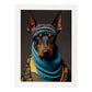 Nacnic, un perro de perro Doberman Pinscher disfrazado de humanos. Estampados de arte de pared estético para el diseño de dormitorio o sala de estar.-Artwork-Nacnic-A4-Marco Blanco-Nacnic Estudio SL