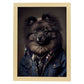 Nacnic, un perro Keeshond de tipo perro vestido con ropa humana. Estampados de arte de pared estético para el diseño de dormitorio o sala de estar.-Artwork-Nacnic-A4-Marco Madera clara-Nacnic Estudio SL
