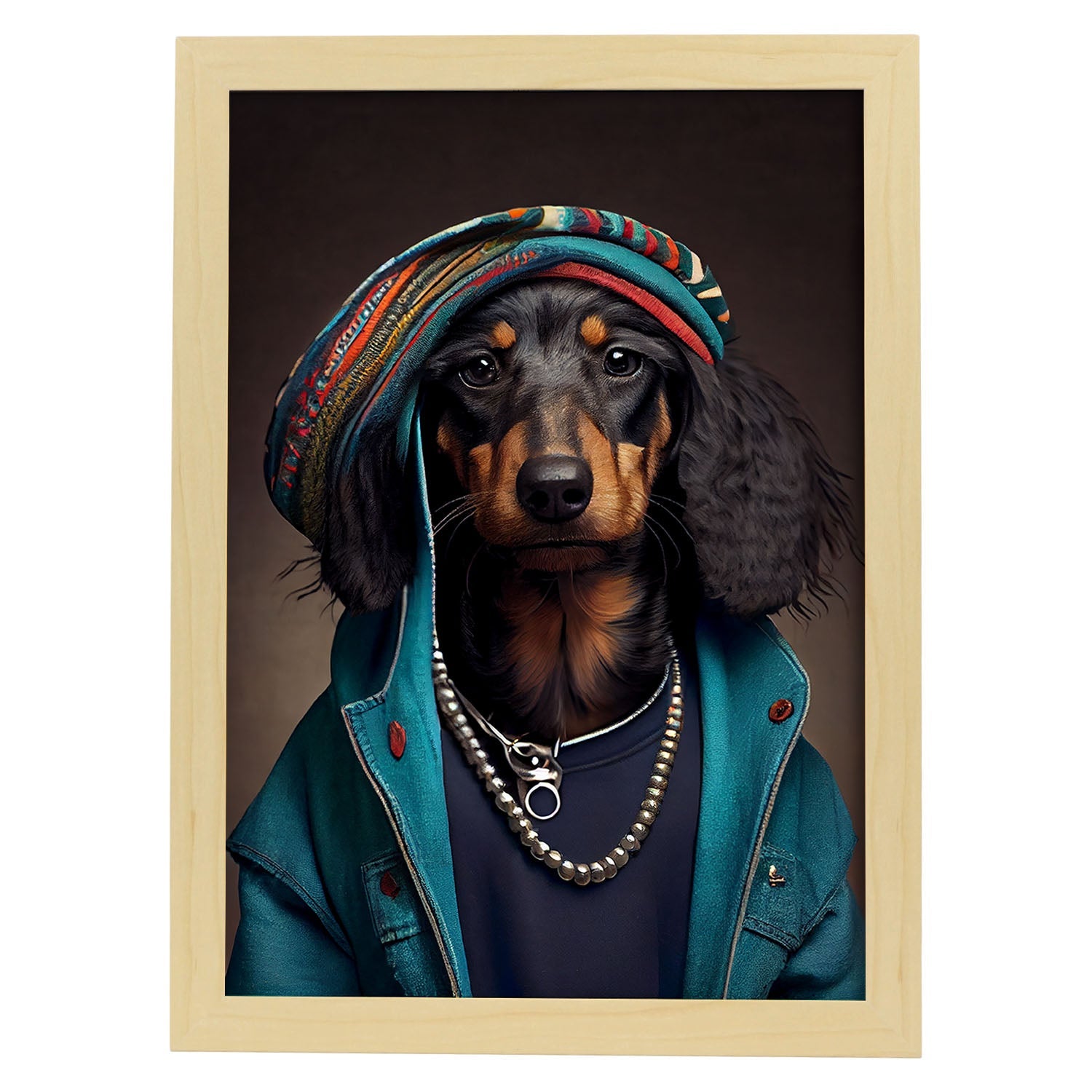 Lamina Nacnic de Perro Salchicha Vestido con Ropa Humana Nacnic Estudio SL
