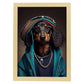 Nacnic un perro salchicha tipo perro vestido con ropa humana t. Estampados de arte de pared estético para el diseño de dormitorio o sala de estar.-Artwork-Nacnic-A4-Marco Madera clara-Nacnic Estudio SL