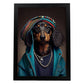 Nacnic un perro salchicha tipo perro vestido con ropa humana t. Estampados de arte de pared estético para el diseño de dormitorio o sala de estar.-Artwork-Nacnic-A4-Sin marco-Nacnic Estudio SL