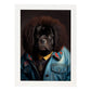 Nacnic Un perro Terranova Terranova vestida con ropa humana. Estampados de arte de pared estético para el diseño de dormitorio o sala de estar.-Artwork-Nacnic-A4-Marco Blanco-Nacnic Estudio SL