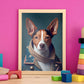 Nacnic Un perro tipo Basenji vestido con ropa de ropa humana. Estampados de arte de pared estético para el diseño de dormitorio o sala de estar.-Artwork-Nacnic-Nacnic Estudio SL