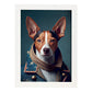 Nacnic Un perro tipo Basenji vestido con ropa de ropa humana. Estampados de arte de pared estético para el diseño de dormitorio o sala de estar.-Artwork-Nacnic-A3-Marco Blanco-Nacnic Estudio SL