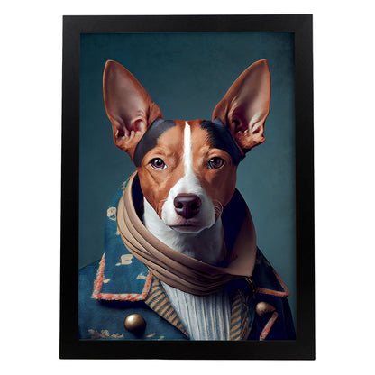 Nacnic Un perro tipo Basenji vestido con ropa de ropa humana. Estampados de arte de pared estético para el diseño de dormitorio o sala de estar.-Artwork-Nacnic-A3-Sin marco-Nacnic Estudio SL