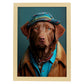 Nacnic, un perro tipo Chesapeake Bay Retriever, vestido con. Estampados de arte de pared estético para el diseño de dormitorio o sala de estar.-Artwork-Nacnic-A3-Marco Madera clara-Nacnic Estudio SL