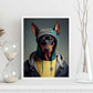 Nacnic Un perro Tipo Doberman Pinscher vestido con humano c. Estampados de arte de pared estético para el diseño de dormitorio o sala de estar.-Artwork-Nacnic-Nacnic Estudio SL
