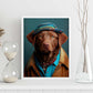 Nacnic un perro tipo perro Chesapeake Bay Retriever vestido 2. estampados de arte estético de pared para el diseño de dormitorio o sala de estar.-Artwork-Nacnic-Nacnic Estudio SL