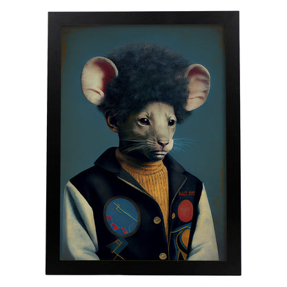 Nacnic Un ratón vestido con ropa humana. Estampados de arte de pared estético para el diseño de dormitorio o sala de estar.-Artwork-Nacnic-A4-Sin marco-Nacnic Estudio SL