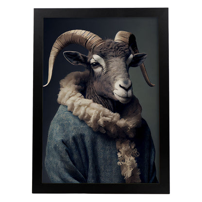 Nacnic Una oveja cimarrada vestida con ropa humana pequeña. Estampados de arte de pared estético para el diseño de dormitorio o sala de estar.-Artwork-Nacnic-A4-Sin marco-Nacnic Estudio SL