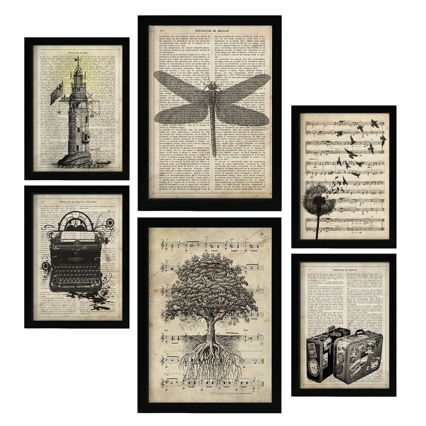Nacnic vintage blanco y negro. Aesthetic Wall Art Prints for Bedroom or Living Room Design.