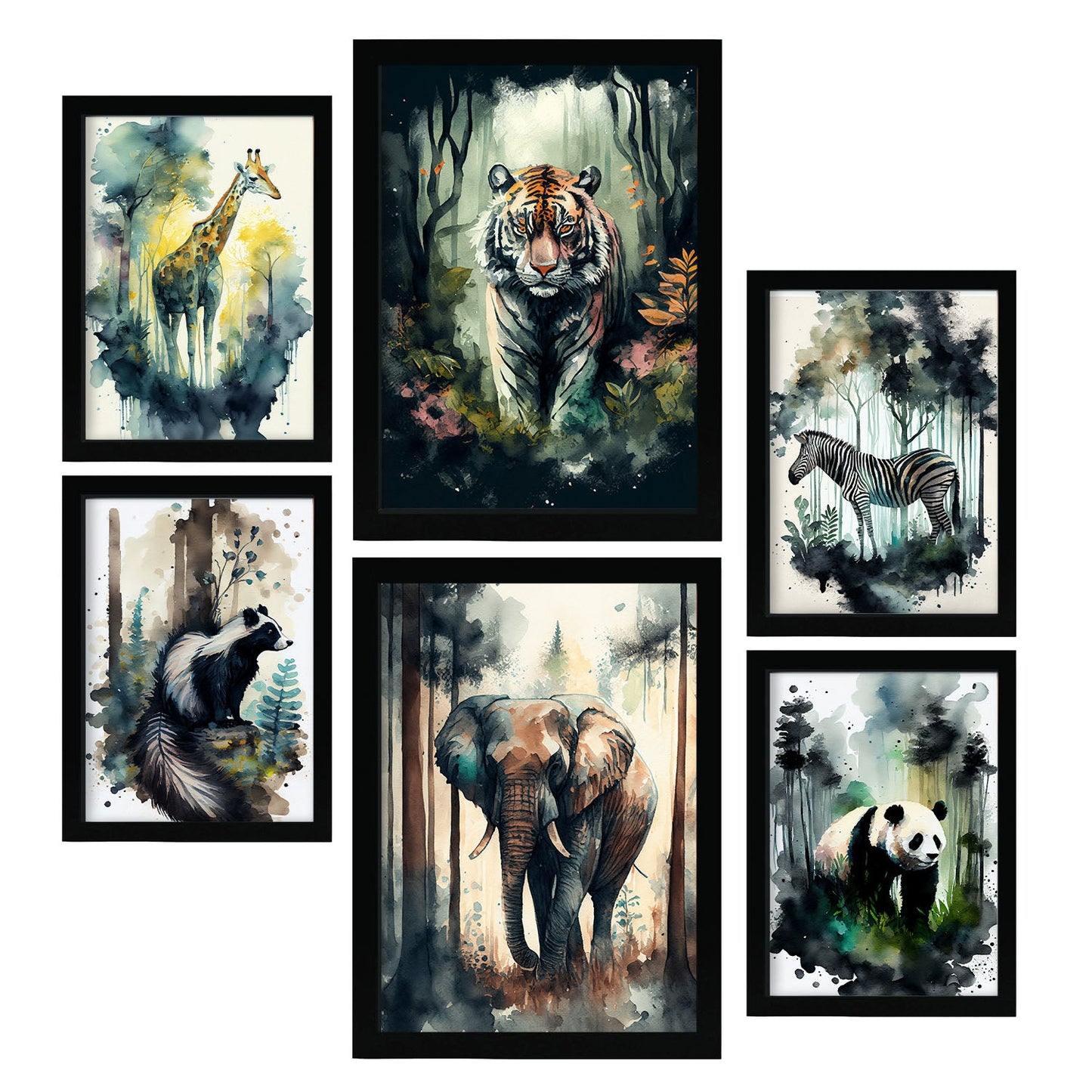 Nacnic Watercolor Animal Set_8. Aesthetic Wall Art Prints for Bedroom or Living Room Design.