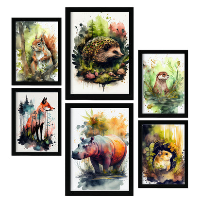 Conjunto de Láminas Acuarela Animal Nacnic_9