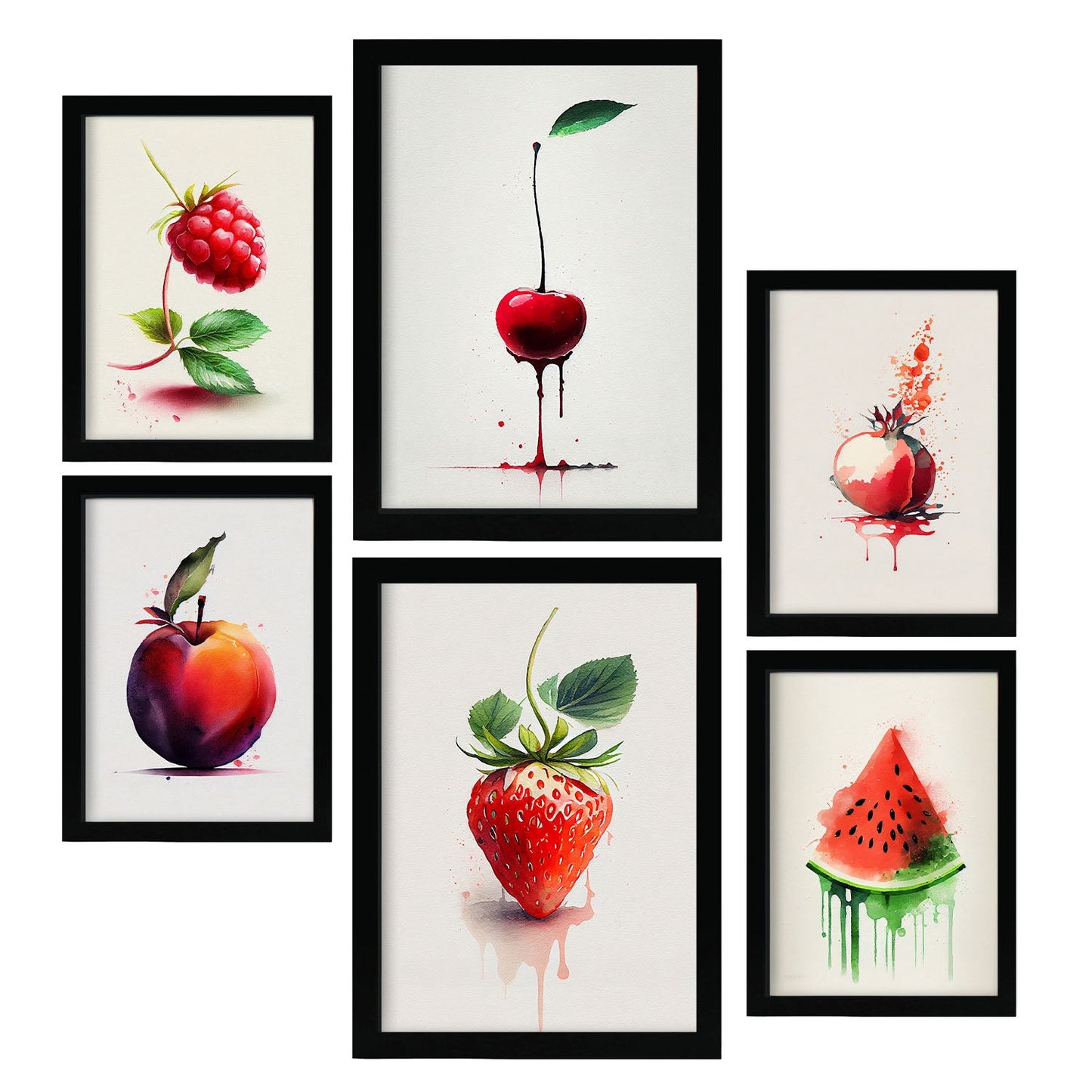 Nacnic Watercolor Fruits Set_02. Aesthetic Wall Art Prints for Bedroom or Living Room Design.