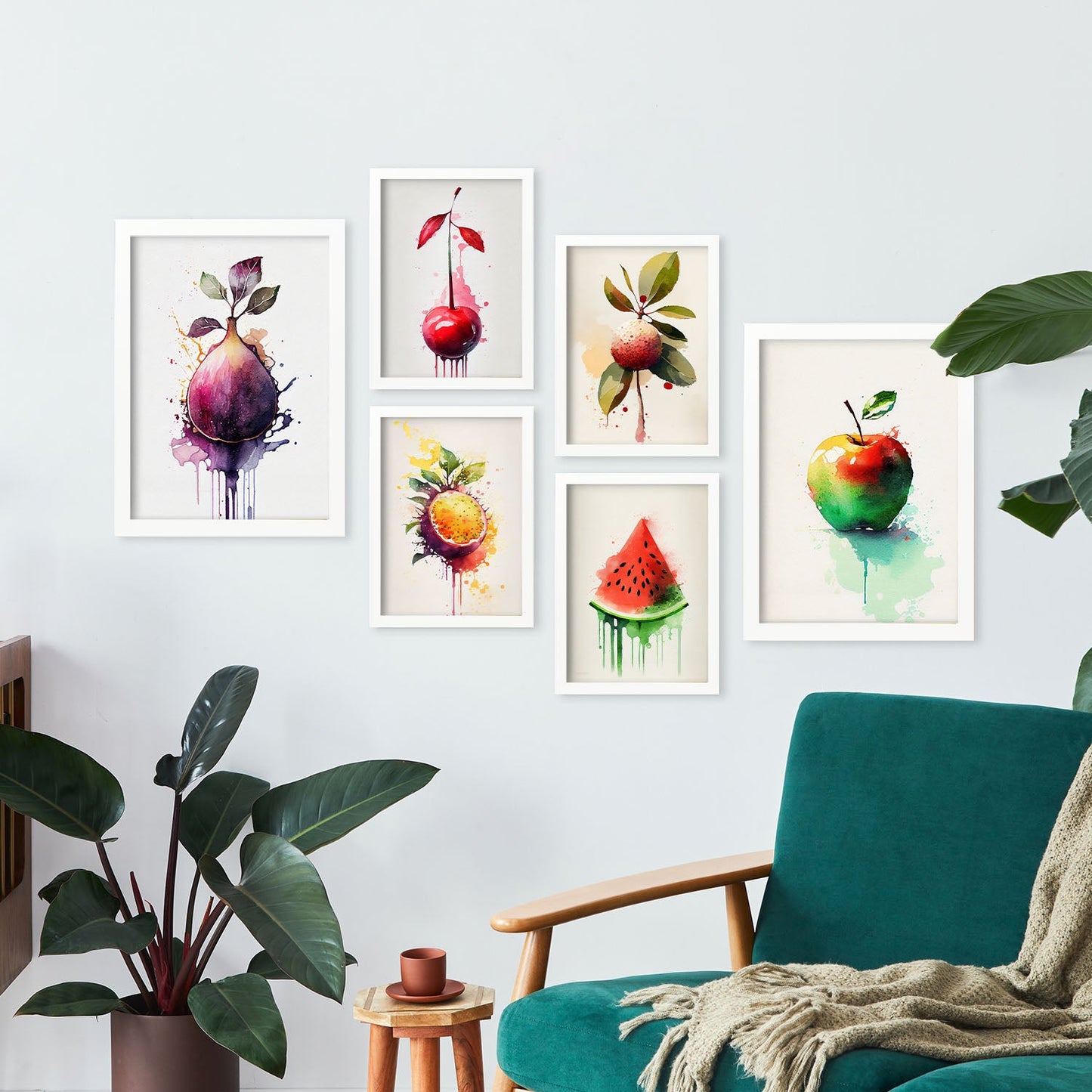Nacnic Watercolor Fruits Set_05. Aesthetic Wall Art Prints for Bedroom or Living Room Design.