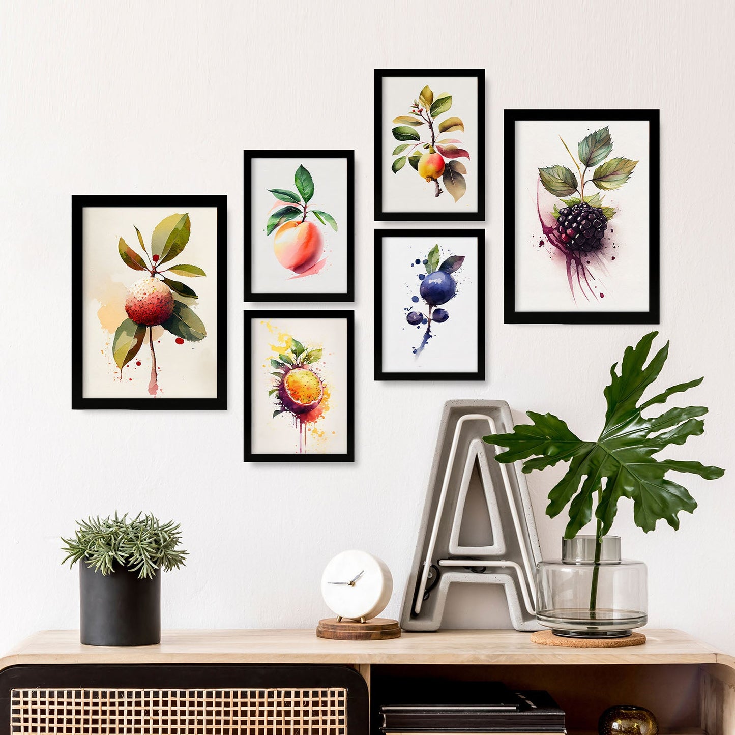 Nacnic Watercolor Fruits Set_09. Aesthetic Wall Art Prints for Bedroom or Living Room Design.