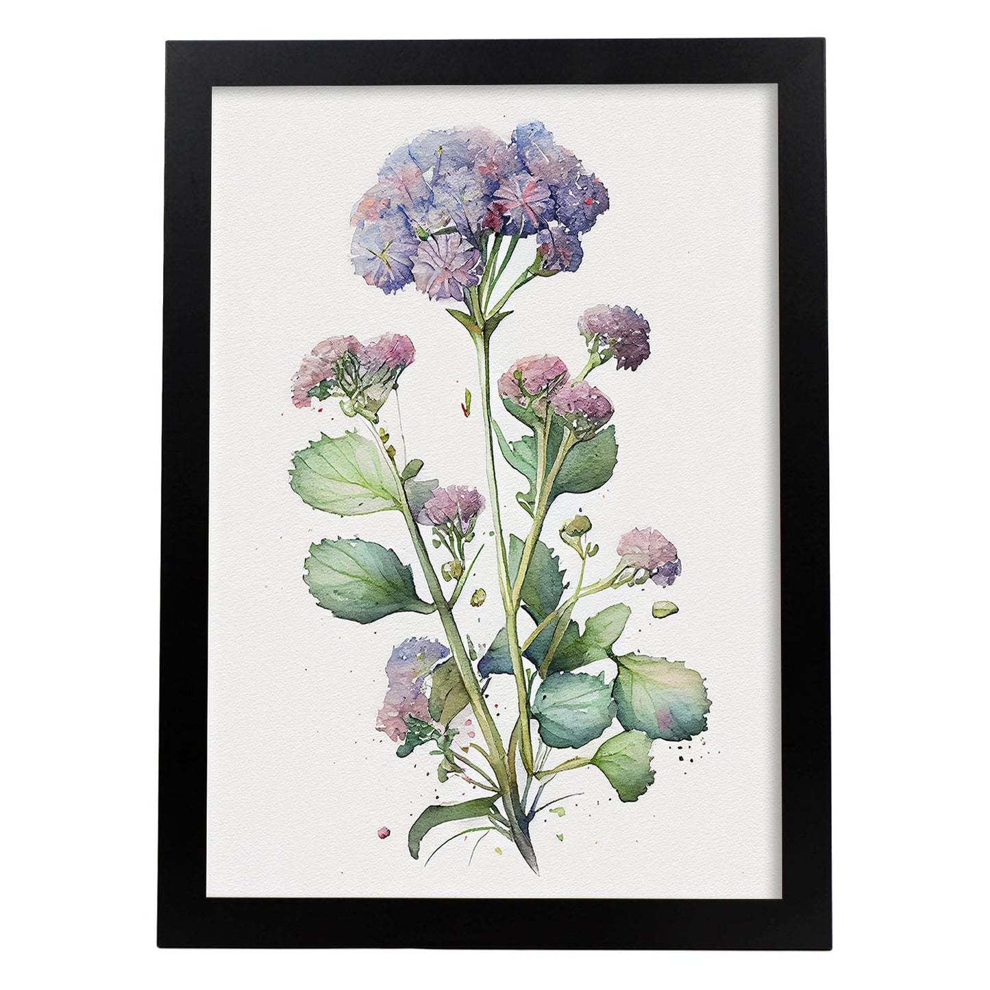 Nacnic watercolor minmal Ageratum_1. Aesthetic Wall Art Prints for Bedroom or Living Room Design.