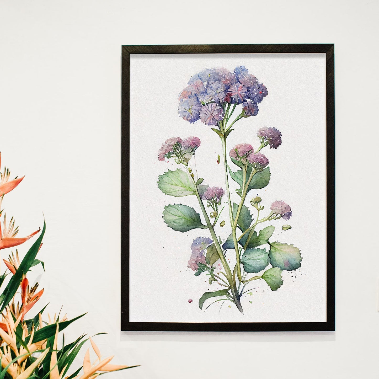 Nacnic watercolor minmal Ageratum_1. Aesthetic Wall Art Prints for Bedroom or Living Room Design.