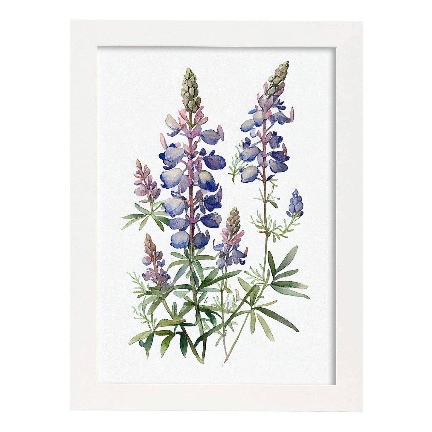 Nacnic watercolor minmal Bluebonnet_2. Aesthetic Wall Art Prints for Bedroom or Living Room Design.