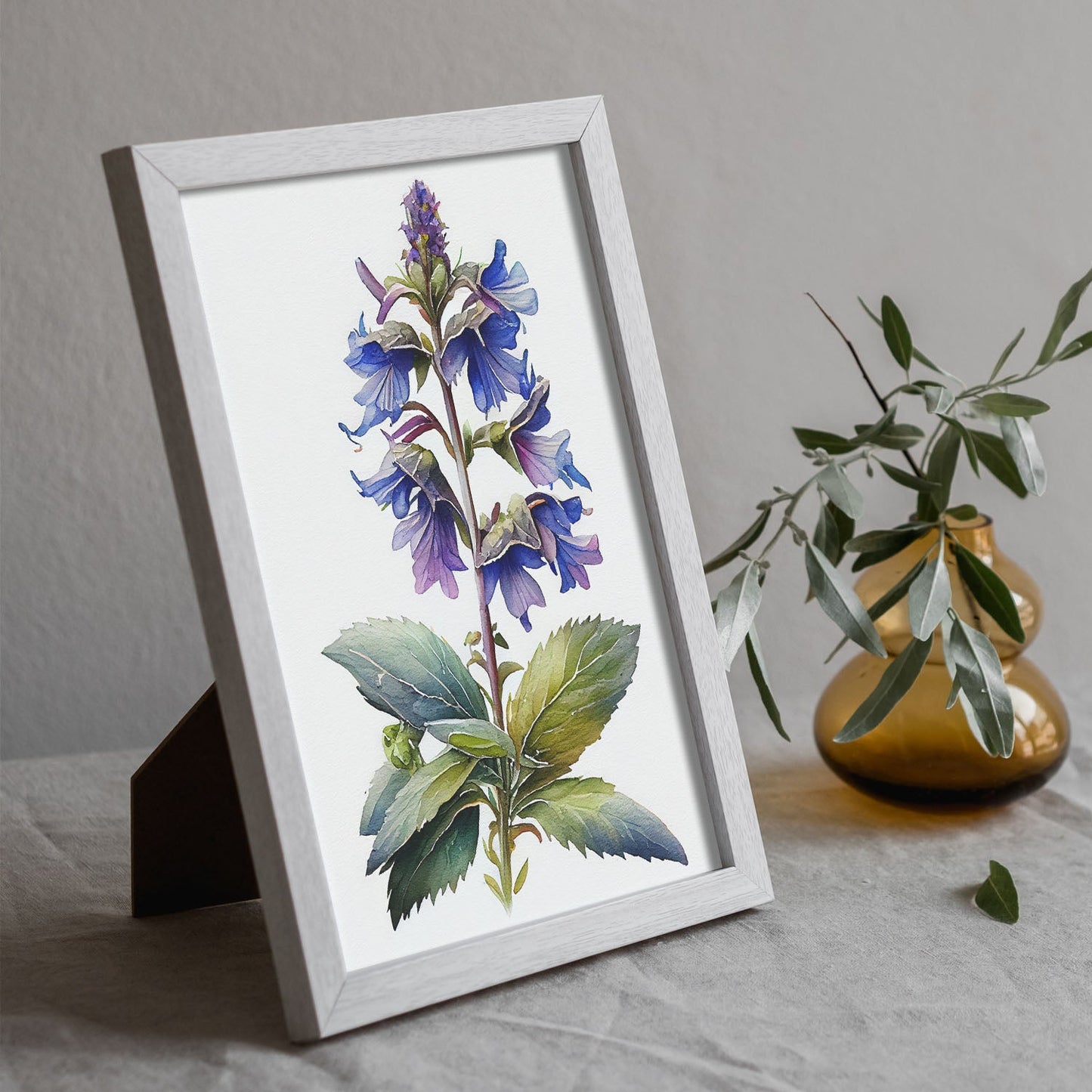 Nacnic watercolor minmal Borage_1. Aesthetic Wall Art Prints for Bedroom or Living Room Design.