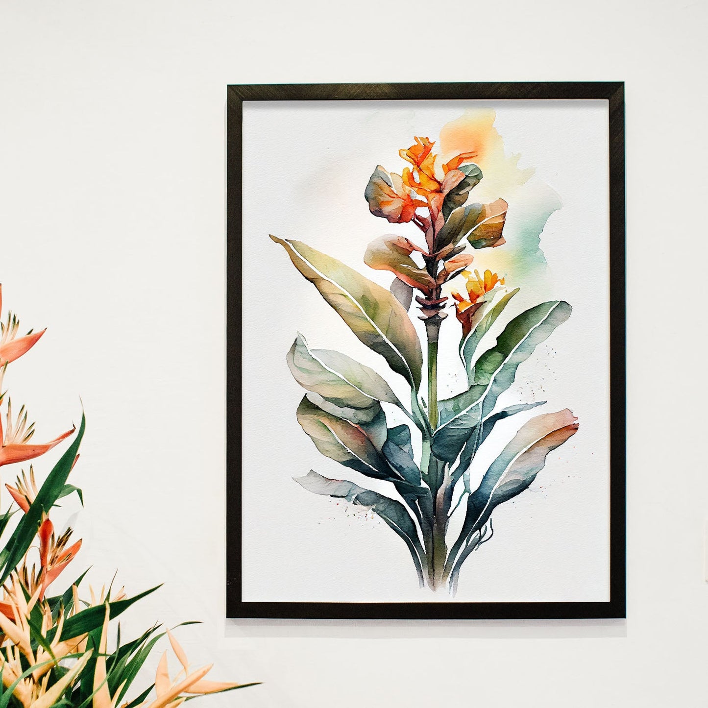 Nacnic watercolor minmal Canna_1. Aesthetic Wall Art Prints for Bedroom or Living Room Design.