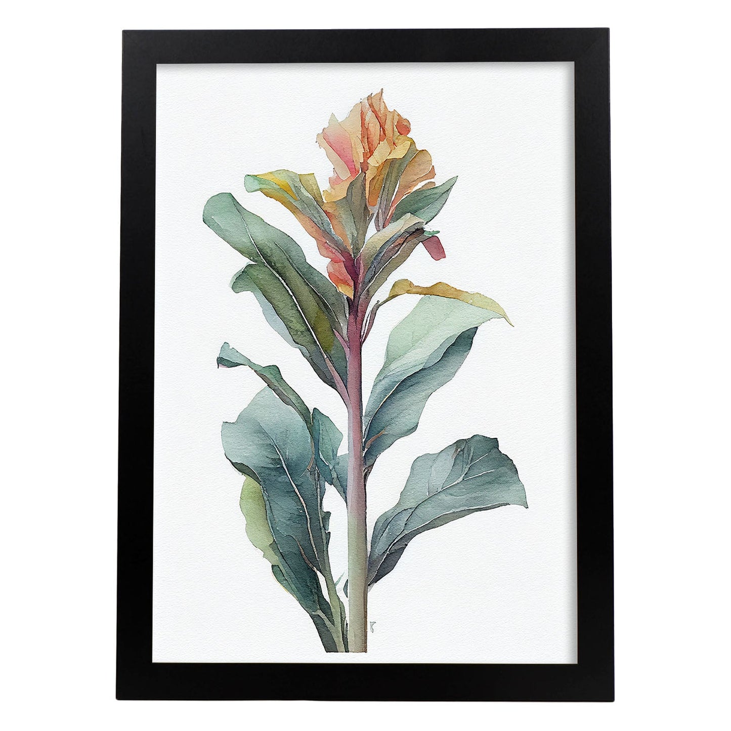 Nacnic watercolor minmal Canna_2. Aesthetic Wall Art Prints for Bedroom or Living Room Design.