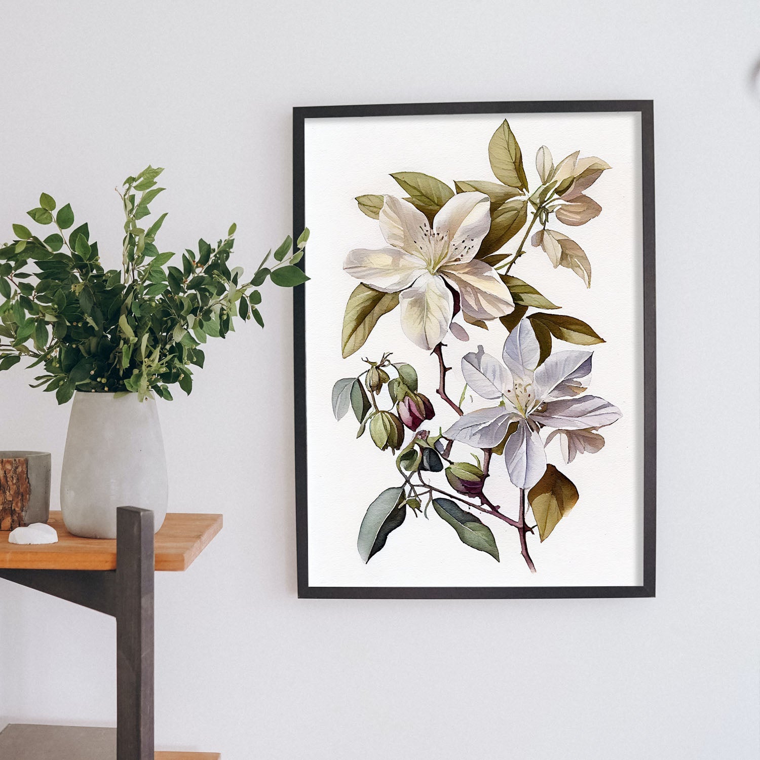 Nacnic watercolor minmal Clematis_4. Aesthetic Wall Art Prints for Bedroom or Living Room Design.-Artwork-Nacnic-A4-Sin Marco-Nacnic Estudio SL