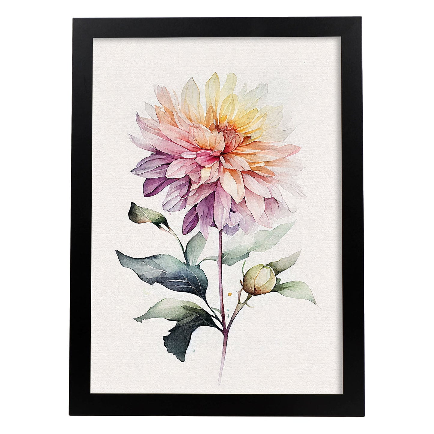 Nacnic watercolor minmal Dahlia_1. Aesthetic Wall Art Prints for Bedroom or Living Room Design.