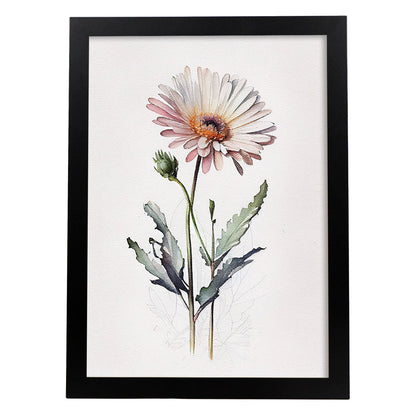Nacnic Lámina Acuarela Minimalista Margarita