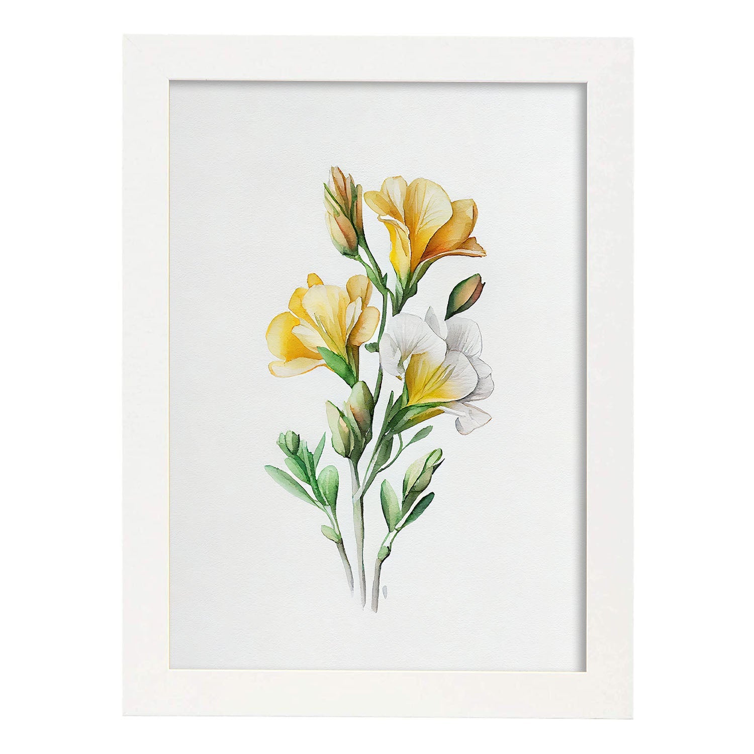 Nacnic watercolor minmal Freesia_1. Aesthetic Wall Art Prints for Bedroom or Living Room Design.-Artwork-Nacnic-A4-Marco Blanco-Nacnic Estudio SL