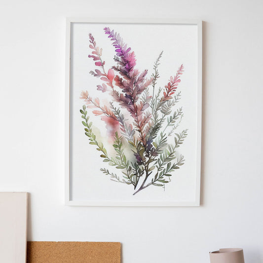 Nacnic watercolor minmal Heather_1. Aesthetic Wall Art Prints for Bedroom or Living Room Design.-Artwork-Nacnic-A4-Sin Marco-Nacnic Estudio SL